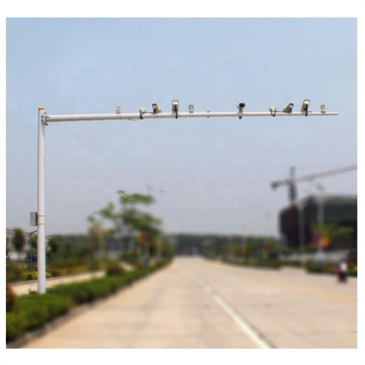 Steel Road CCTV Camera Traffic Pole 6m Monitoring Pole